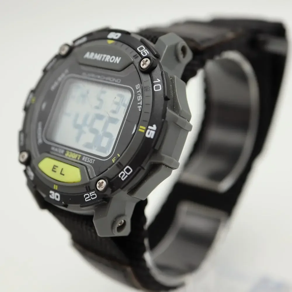 Vintage Armitron 43mm Digital Sport Watch Alarm Chronograph w New Battery